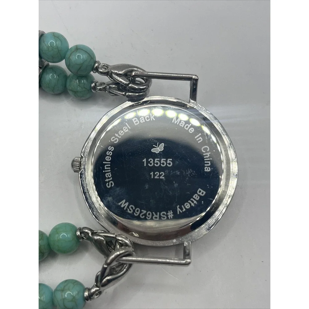 Women's Quartz Watch Turquoise‎ Colored Beaded Band- New Battery